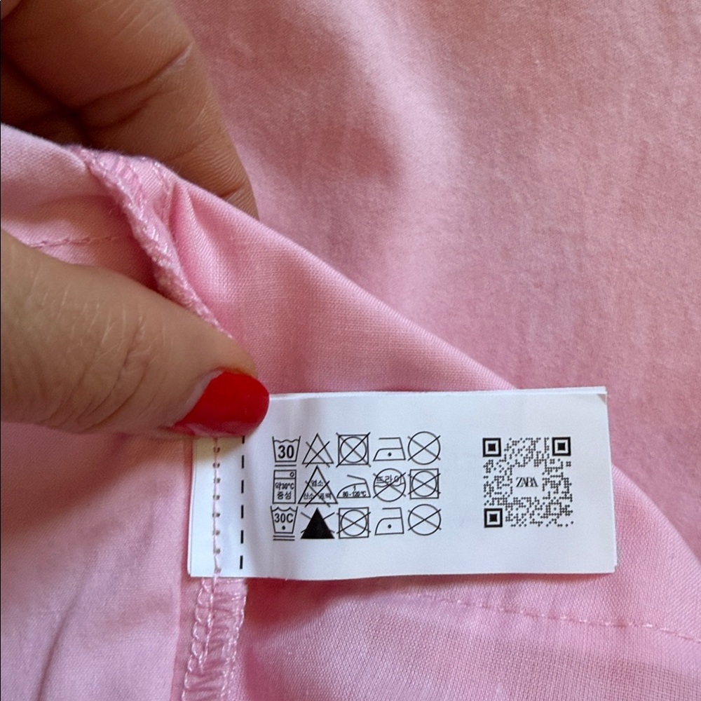 NWT Zara Women's Pink Wide Leg Cotton Pants XL, S Pastel Pink - Picture 12 of 16
